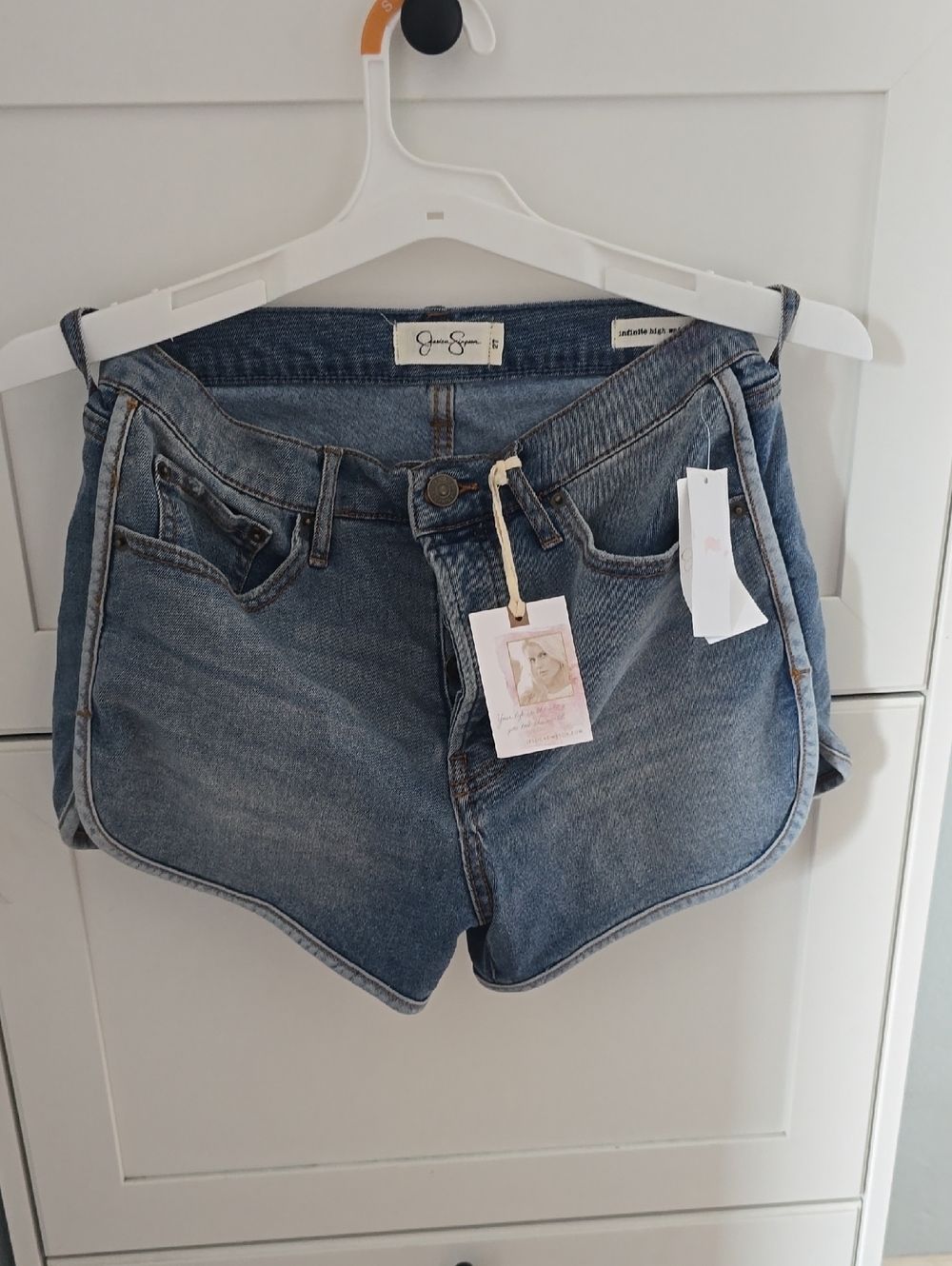 Jessica Simpson Light Blue Denim Curved Hem Shorts
